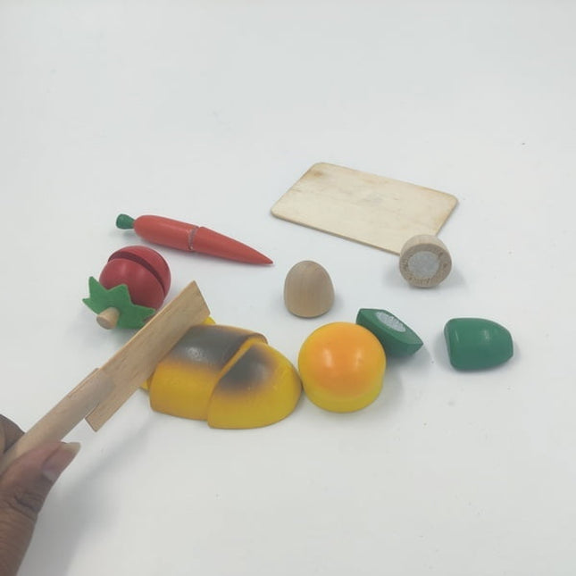 Wooden 8pc Vegetable Cutting - EKT2125