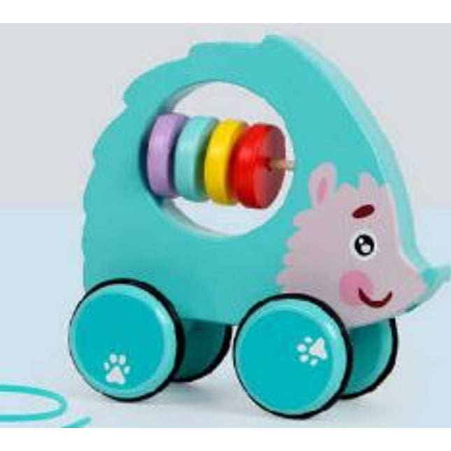 Wooden porcupine Pull along - EKT2132