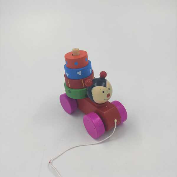 Wooden Mickey with Stacking pull Along - EKT2137