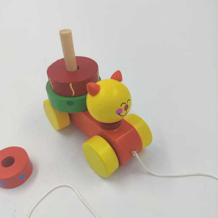 Wooden Smiley With Stacking pull Along - EKT2138