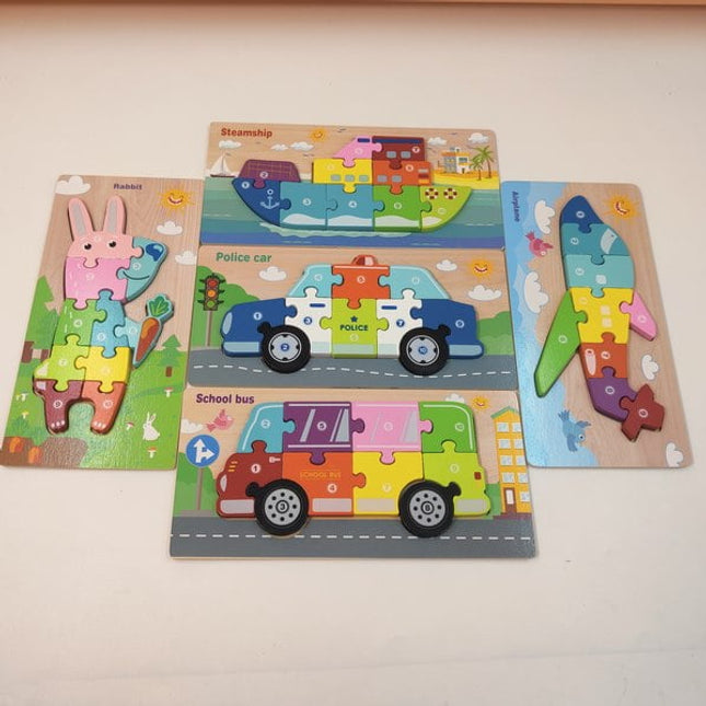 Wooden mini Jigasaw - Chunky Puzzle - Random Design will be shipped - EKT2167