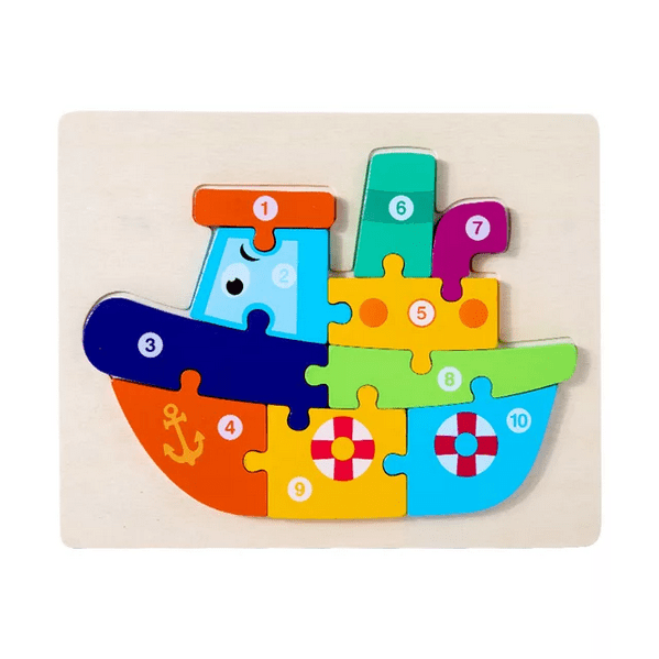 Wooden Chunky Zigsaw Puzzle - Ship - EKT2169