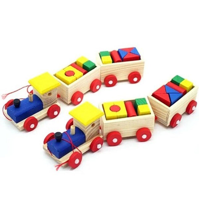 Wooden Goods train with blocks - EKT2188