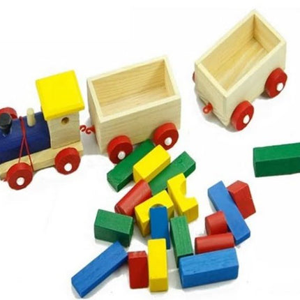 Wooden Goods train with blocks - EKT2188