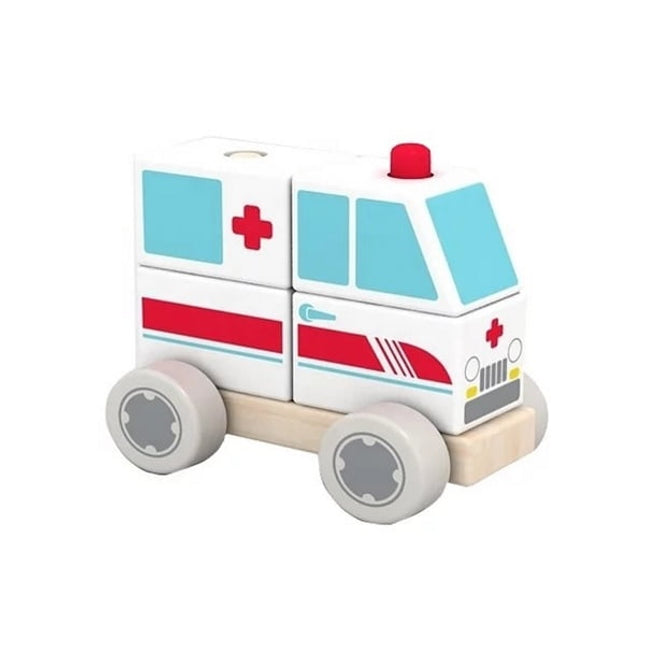 Wooden Ambulance Car - Premium Qulaity - EKT2195