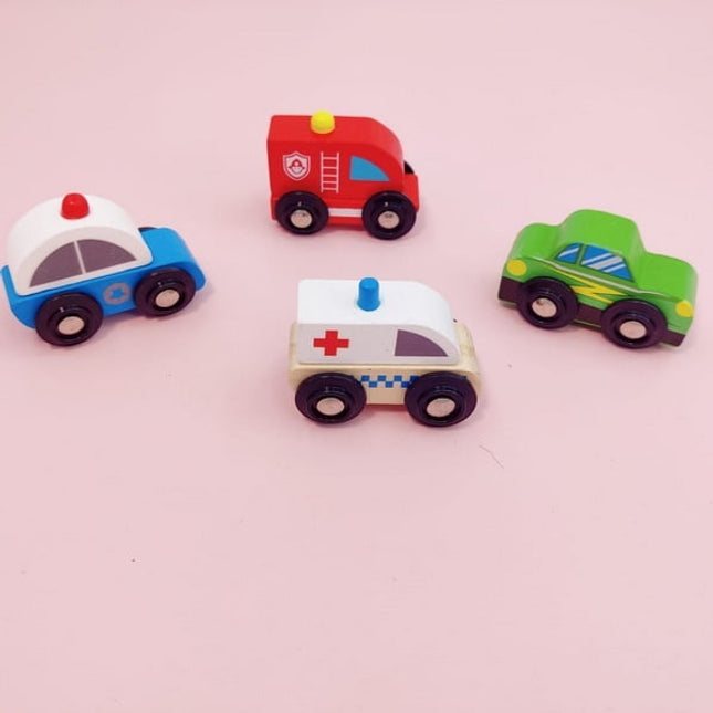 wooden 4 in 1 Mini Cars - A+ qulaity - EKT2201