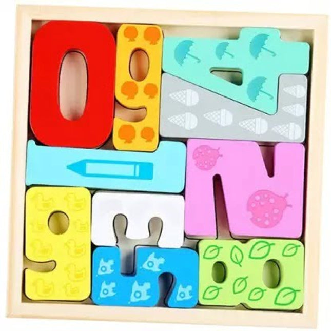 Wooden chunky math Board - 0-9 Numbers with tray - EKT2205