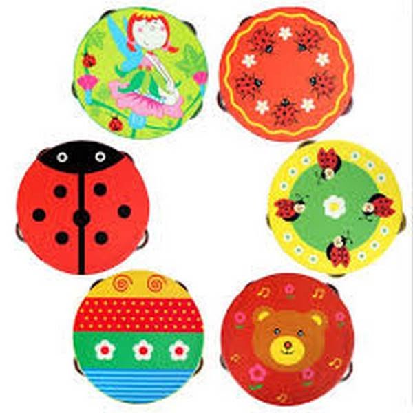 Wooden High Quality Tabla Rattle for kids - Small - 1 pc Random design will be shipped - EKT2213