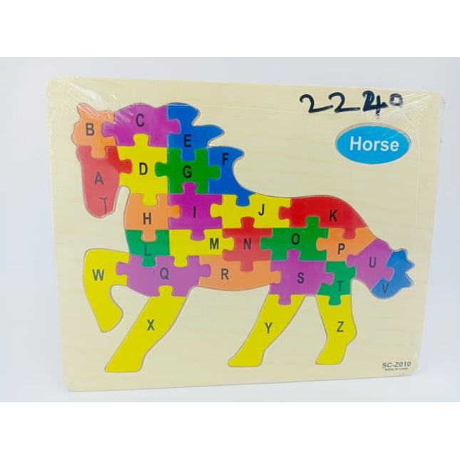 Wooden Jigsaw Puzzle with name Board - Horse - EKT2240