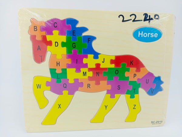 Wooden Jigsaw Puzzle with name Board - Horse - EKT2240