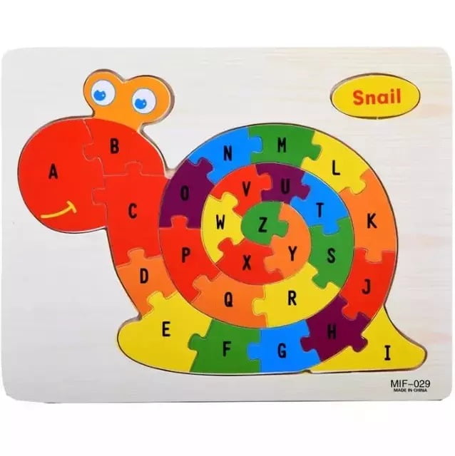 Wooden Jigsaw Puzzle with name Board - Snail - EKT2241