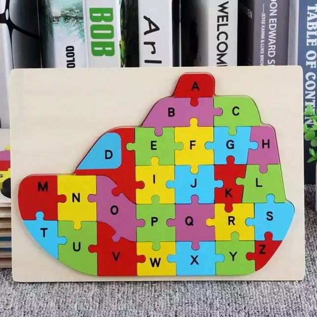 Wooden Jigsaw Puzzle with name Board - Ship - EKT2242