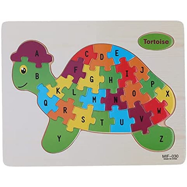 Wooden Jigsaw Puzzle with name Board - Tortoise - EKT2243