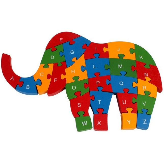 Wooden alphabet and number Chunky Jigsaw puzzles - Elephant - EKT2252