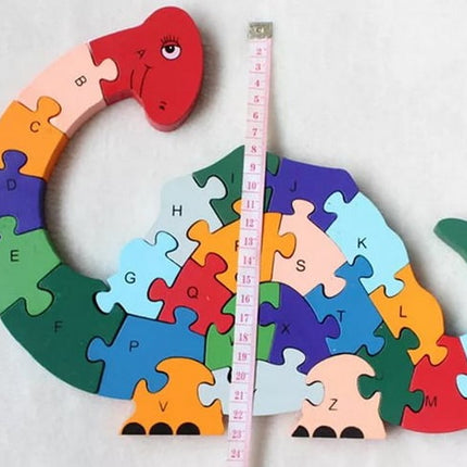 Wooden alphabet and number Chunky Jigsaw puzzles - Dino - EKT2256