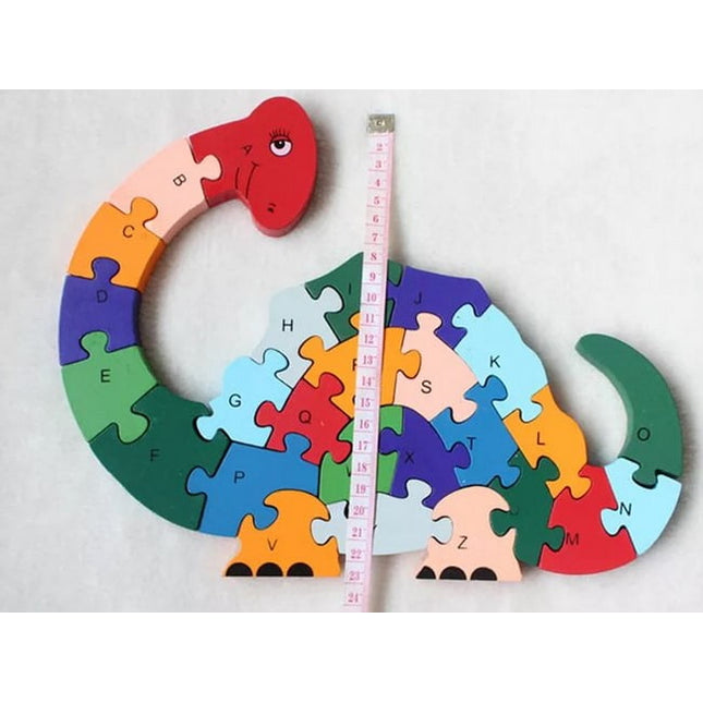 Wooden alphabet and number Chunky Jigsaw puzzles - Dino - EKT2256