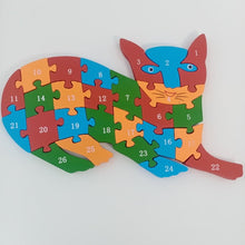 Load image into Gallery viewer, Wooden alphabet and number Chunky Jigsaw puzzles - Cat - EKT2262
