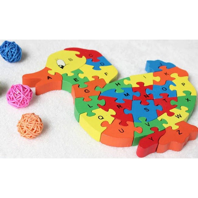 Wooden alphabet and number Chunky Jigsaw puzzles - Duck - EKT2263