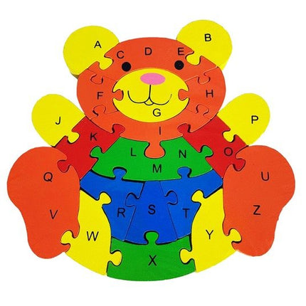 Wooden alphabet and number Chunky Jigsaw puzzles - Sitting Bear - EKT2266