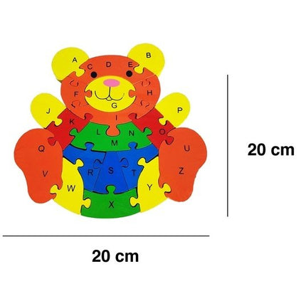 Wooden alphabet and number Chunky Jigsaw puzzles - Sitting Bear - EKT2266