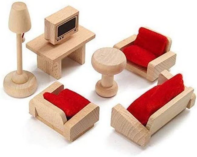 Wooden Miniature Furniture set - Lounge - EKT2272