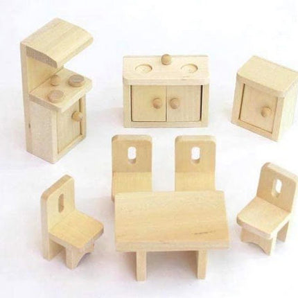 Wooden Miniature Furniture set - Kitchen - EKT2273
