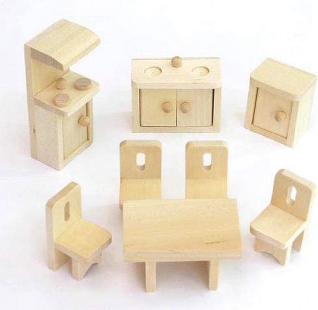 Wooden Miniature Furniture set - Kitchen - EKT2273