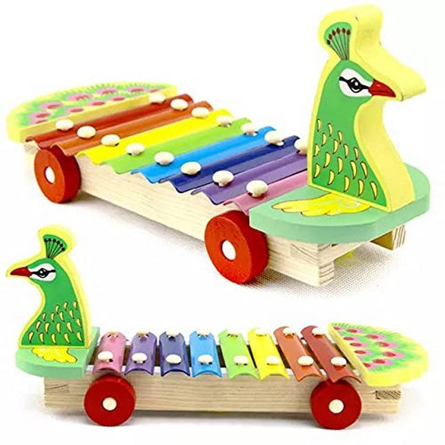 Wooden Xylophone - Big Size - peacock Design - EKT2274