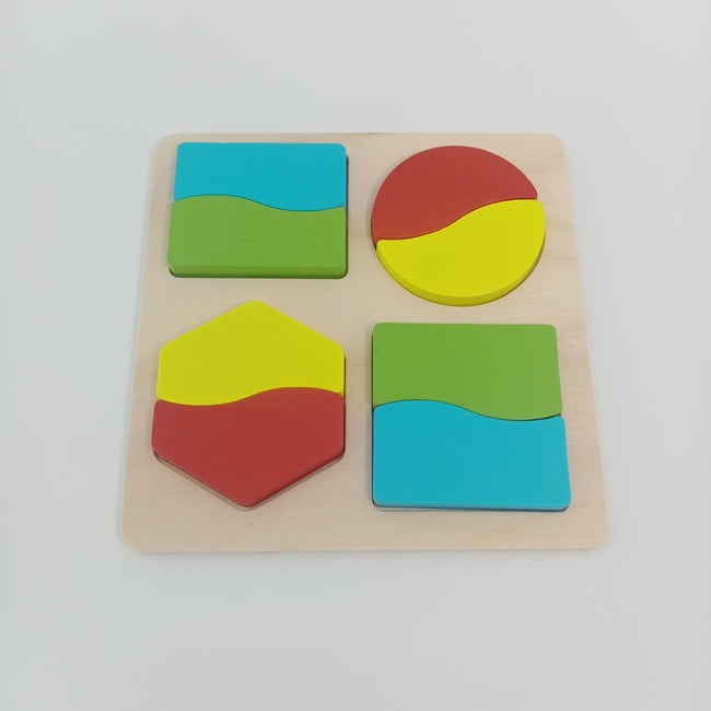 Wooden Chunky Puzzles - Fraction basic shapes - EKT2293