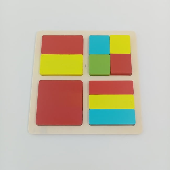 Wooden Chunky Puzzles - Square Fraction - EKT2297