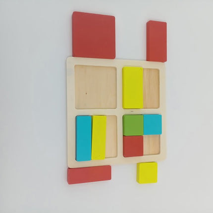 Wooden Chunky Puzzles - Square Fraction - EKT2297