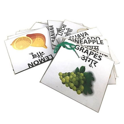 Extrokids Wooden Fruits Flash Card- Set of 24 Cards - EKW0001C