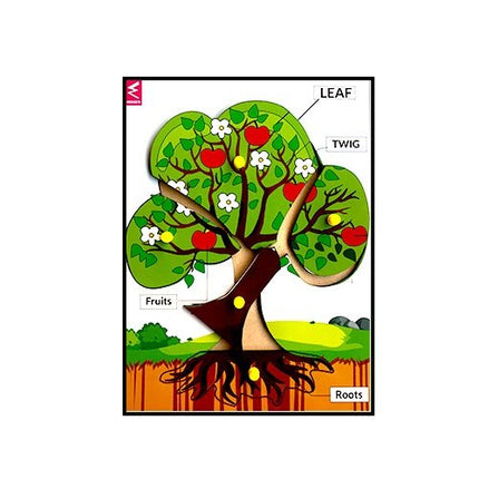 Extrokids Wooden Tree Parts Learning Puzzle Peg Board - 12*9 inch - EKW0010