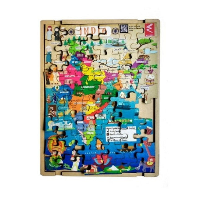 Extrokids Wooden India Map Jigsaw Puzzle â€“ 12 , 18 inch - EKW0043
