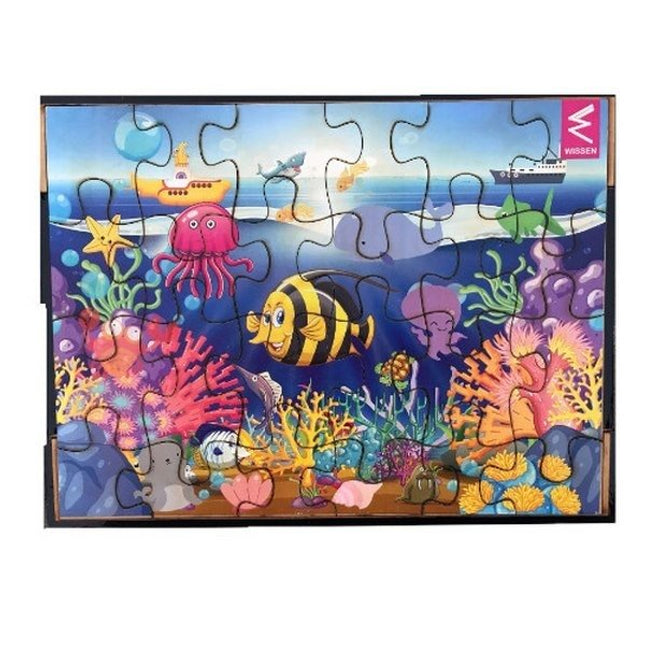 Extrokids Wooden Jigsaw puzzle -12*9 inch- Under Sea theme - EKW0061B