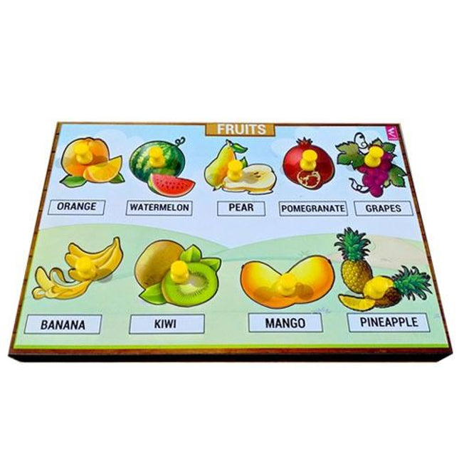 Wooden Vegetable Learning Educational Knob Tray - EKW0088