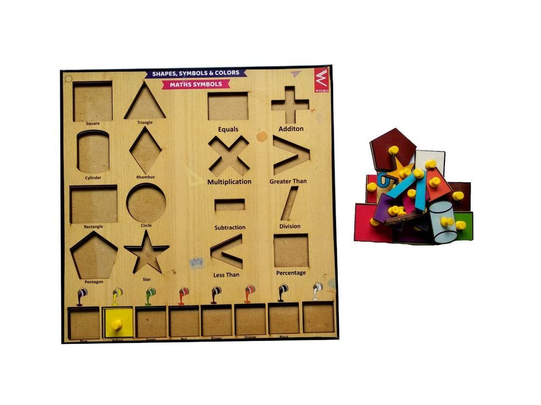 Shape Symbol and Colours Wooden Educational Puzzle-12*12 inch - EKW0090