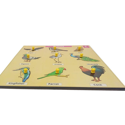 Wooden Birds Learning Educational Knob tray 12*12 INCH - EKW0092