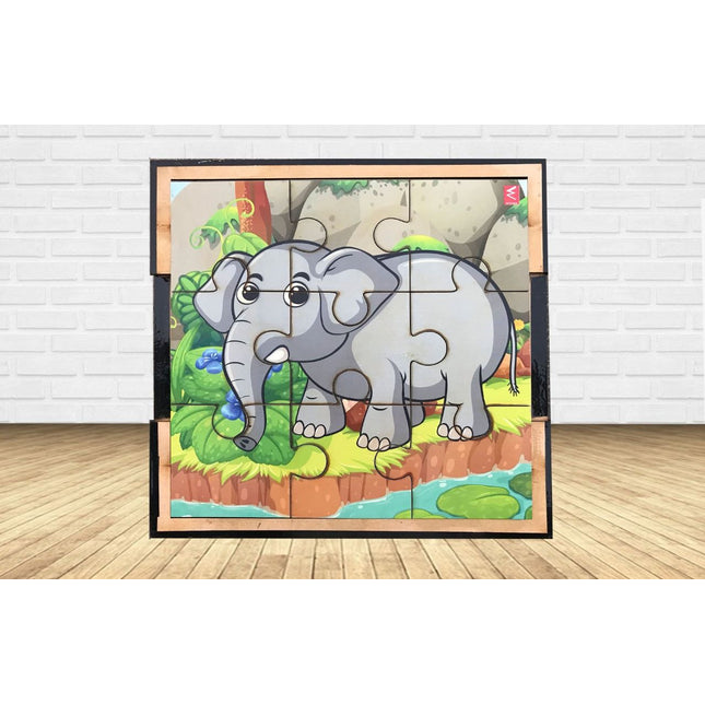 Wooden jigsaw Puzzle- 6*6 inch-Elephant Theme - EKW0107