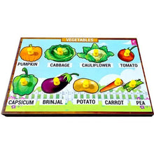 Load image into Gallery viewer, Wooden Vegetables Learning Knob Educational tray -Economy - EKW0114

