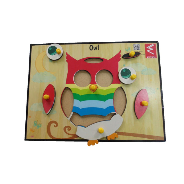 Owl Shape Learning Wooden Puzzle-12*9 inch - EKW0123