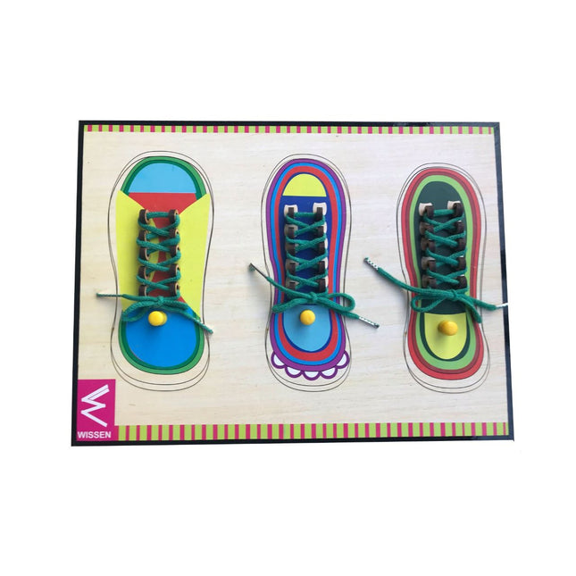 Shoe Lacing Educational Knob Tray - EKW0125