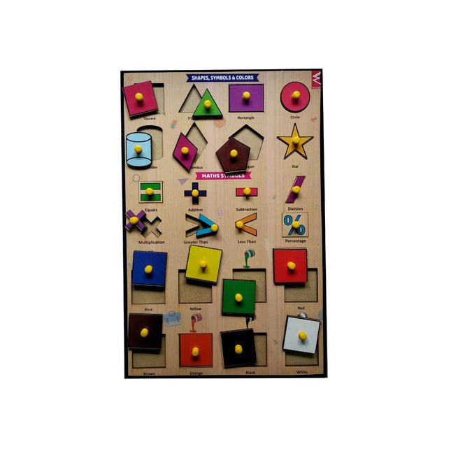 Shape Symbol and Colours Wooden Educational Puzzle-12*18 inch - EKW0126