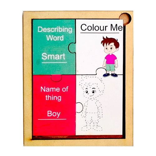 Describing words and Name of things colouring puzzle - EKW0142