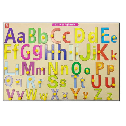 Wooden Capital and Small Alphabet learning Educational Knob Tray-12*918 inch - EKW0160
