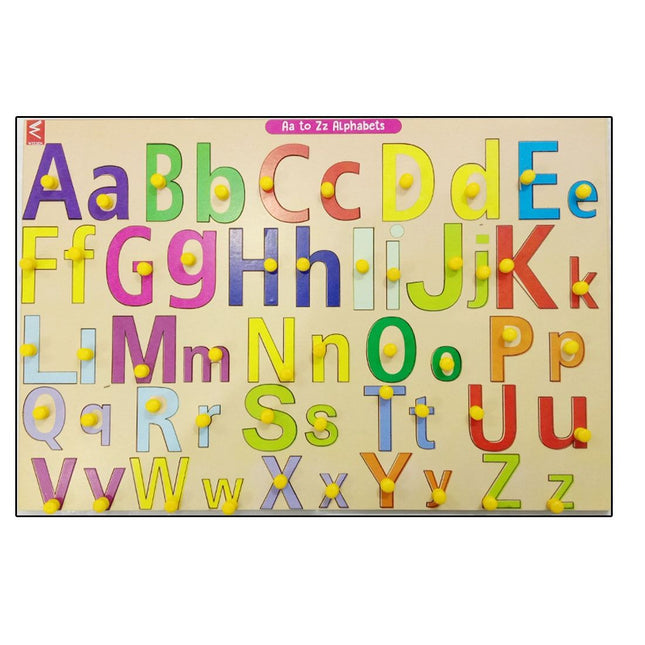 Wooden Capital and Small Alphabet learning Educational Knob Tray-12*918 inch - EKW0160