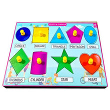 Load image into Gallery viewer, Wooden Shapes and Symbols Learning Knob Educational tray -Economy - EKW0166
