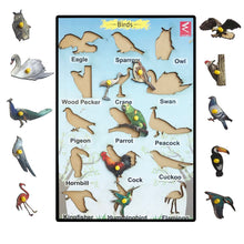 Load image into Gallery viewer, Wooden Birds Learning Educational Knob tray-12*18 inch - EKW0170
