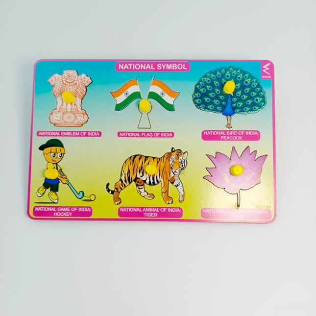 Wooden national Symbols Learning Board - 22*15 cms - EKW0179