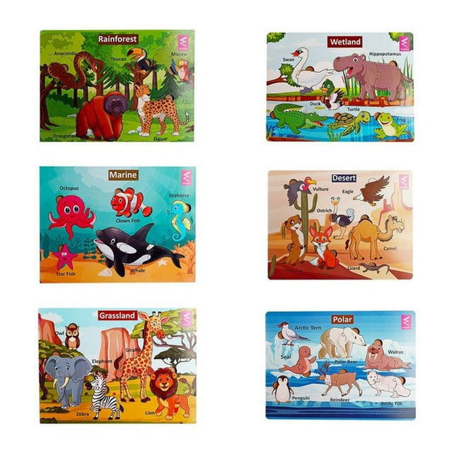 Extrokids habitat puzzle set of 6 9*6 inches